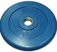 Диск обрезиненный, синий, 31 мм, 20 кг MB Barbell