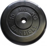Диск обрезиненный, чёрного цвета, 31 мм, 10 кг MB Barbell