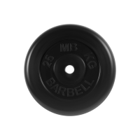 Диск обрезиненный, чёрного цвета, 31 мм, 25 кг MB Barbell