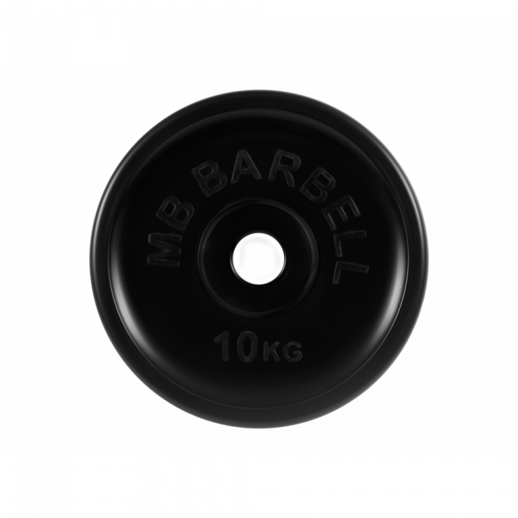 Диск обрезиненный, евро-классик, чёрный, 10 кг MB Barbell