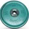 Диск обрезиненный, евро-классик, зелёный, 50 кг MB Barbell