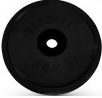 Диск обрезиненный, чёрный, евро-классик, 15 кг. MB Barbell