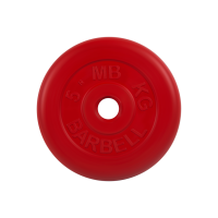 Диск обрезиненный, красный, 31 мм, 5 кг MB Barbell