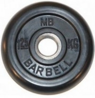 Диск обрезиненный, чёрного цвета, 31 мм, 1,25 кг MB Barbell