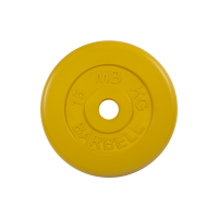 Диск обрезиненный, жёлтый, 50 мм, 15 кг MB Barbell
