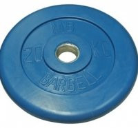 Диск обрезиненный, синий, 50 мм, 20 кг MB Barbell