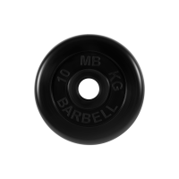 Диск обрезиненный, чёрного цвета, 50 мм, 10 кг, MB Barbell