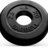Диск обрезиненный, чёрного цвета, 50 мм, 2,5 кг, MB Barbell