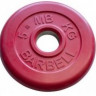 Диск обрезиненный, красный, 26 мм, 5 кг, MB Barbell